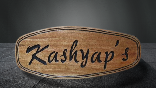 Wooden engraved nameplate