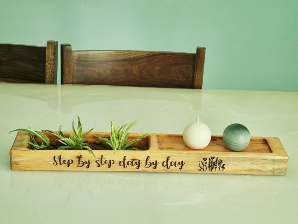 Wooden planter candle light holder - Image 2