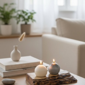 Raw wood candle holder