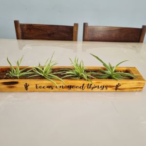 Natural wooden planter