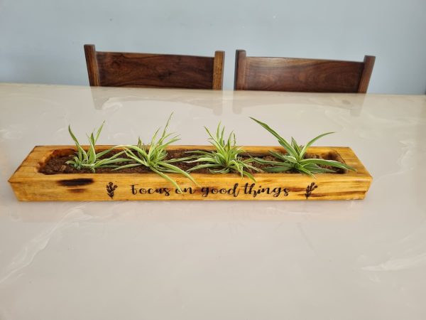 Natural wooden planter