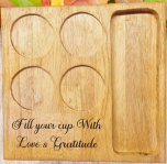 Elegant Wooden Engraved Tray with Ceramic Lid Cups (Set of 4) - Image 3