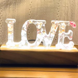 A timeless glow of love (resin lamp)