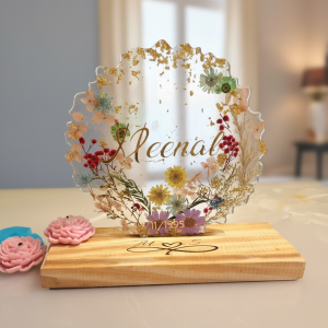 Flower Resin Name Lamp