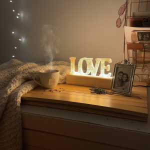 Shine with love resin lamp