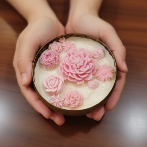 Purple blossom candle