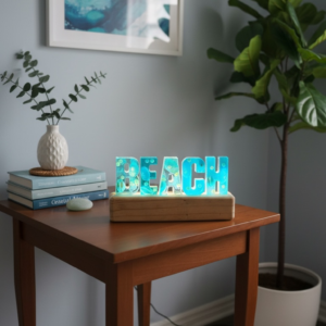 Ocean Glow Resin Shell Lamp