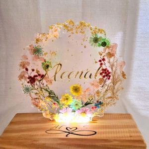 Flower Resin Name Lamp