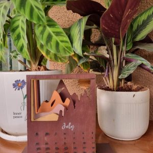 3D Six-Layer Wooden New Year Desk Calendar