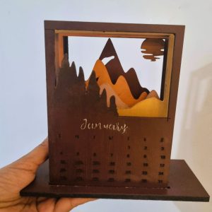 3D Six-Layer Wooden New Year Desk Calendar – Premium Corporate Gift (12 piece)