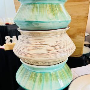 Ceramic Handi Set of 3 with Wooden Lids