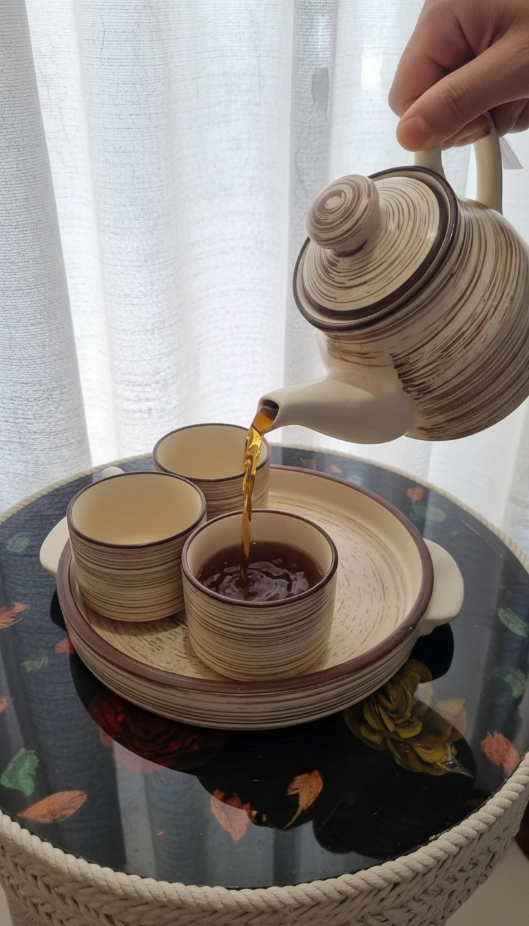 Earthy Ceramic Tea Cup Set - Image 3