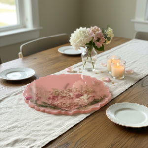 Rosé Floral Resin Décor
