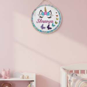 Magical Unicorn Kids Name Board ✨