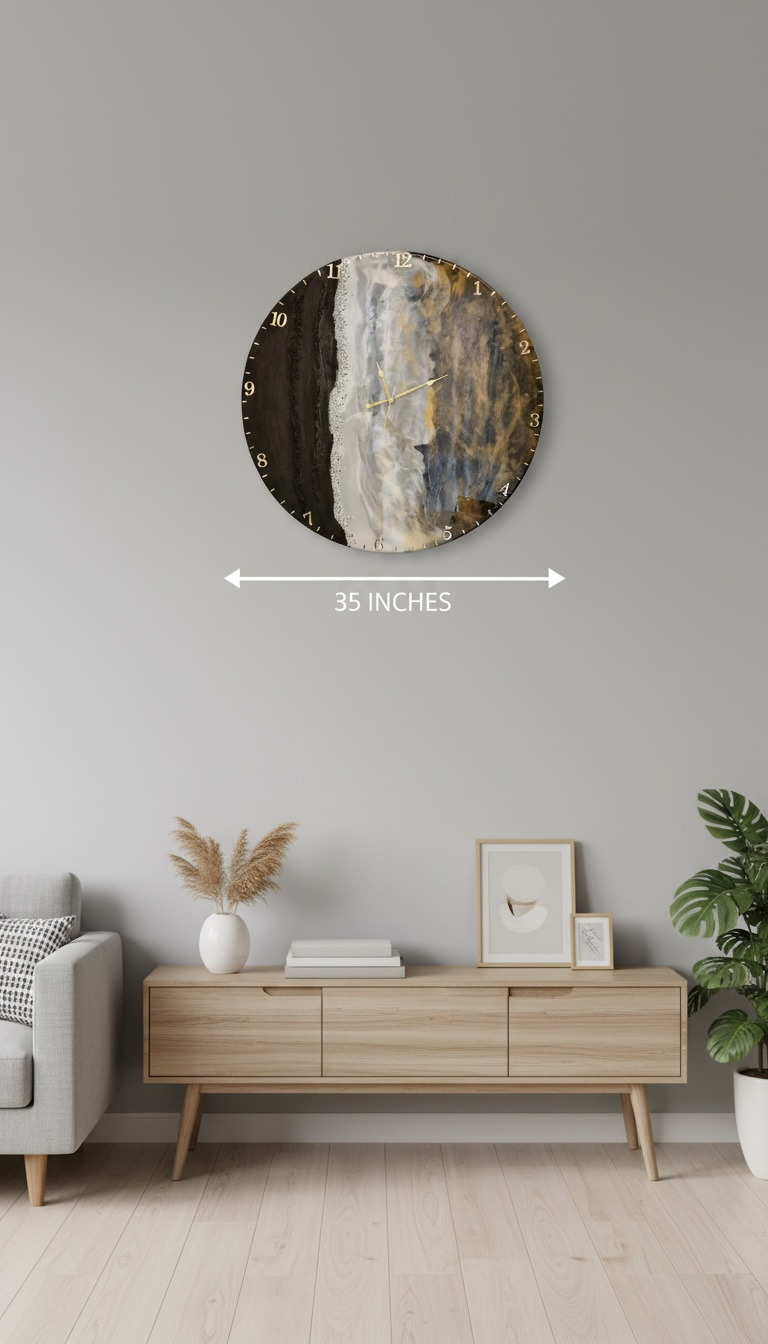 Ocean Mist Luxury Resin Wall Clock - Image 3