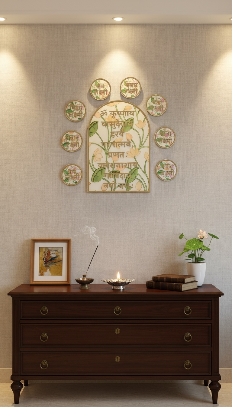 Traditional Sanskrit Shloka Resin & MDF Wall Décor
