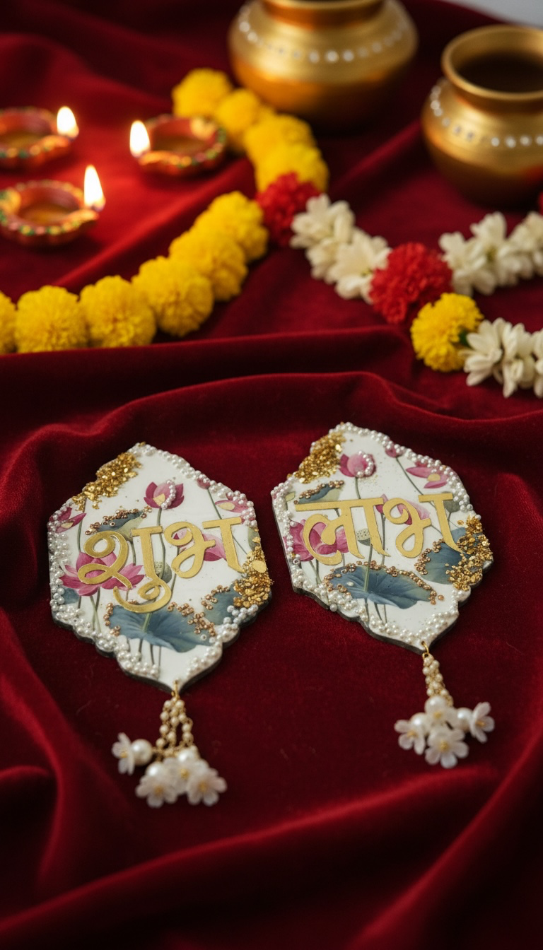 Radha Krishna Shubh-Labh Mandir Wall Décor ✨ - Image 3